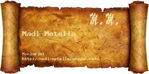 Madl Metella névjegykártya